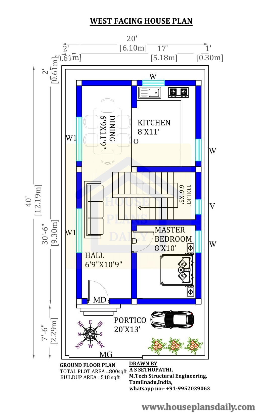 20x40-vastu-shastra-home-plan-west-facing-houseplansdaily