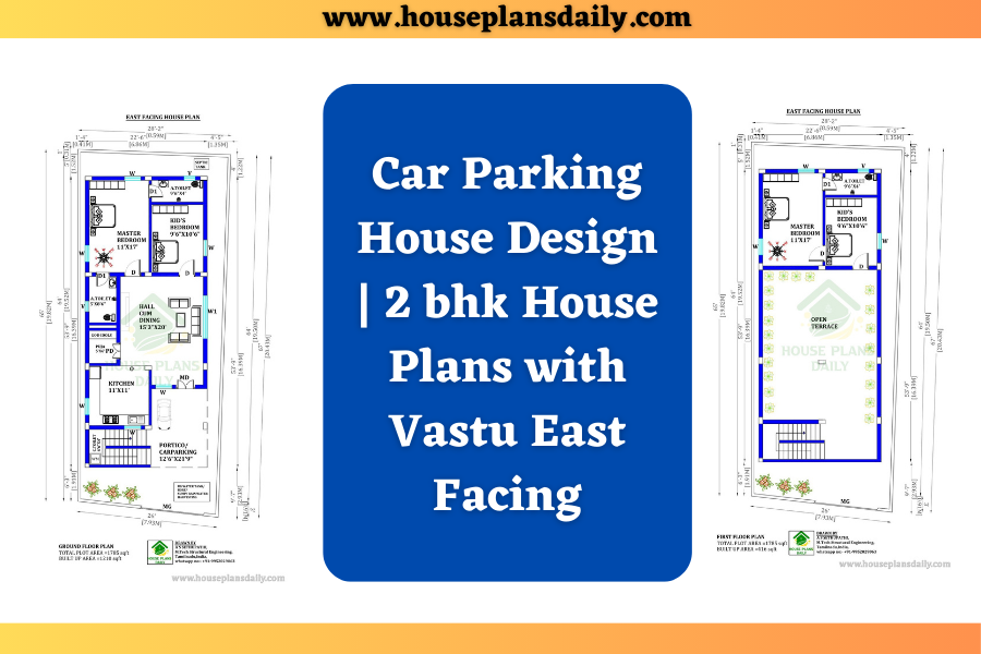 Car Parking House Design | 2 bhk House Plans with Vastu East Facing