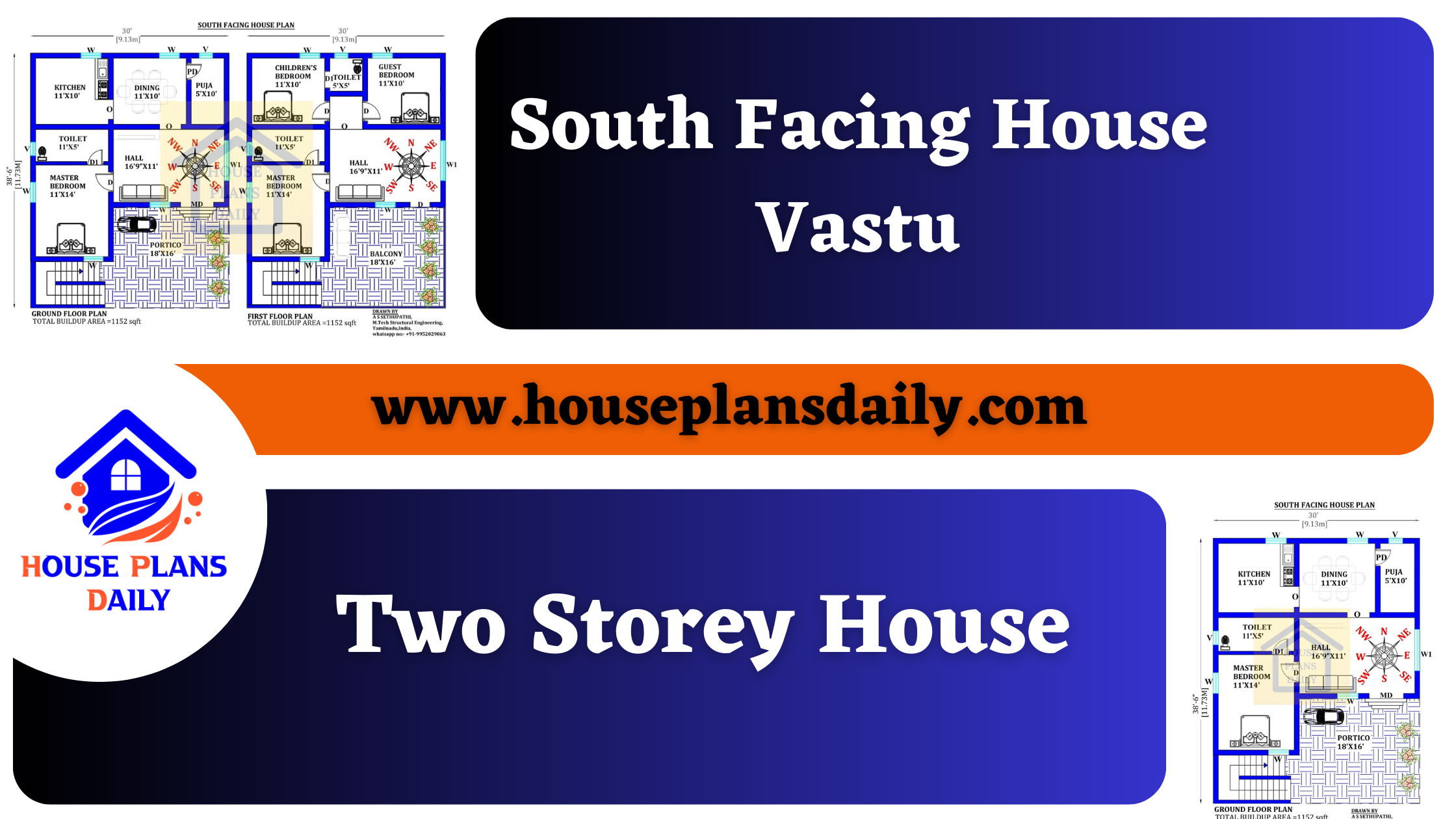 South Facing House Vastu | Two Storey House