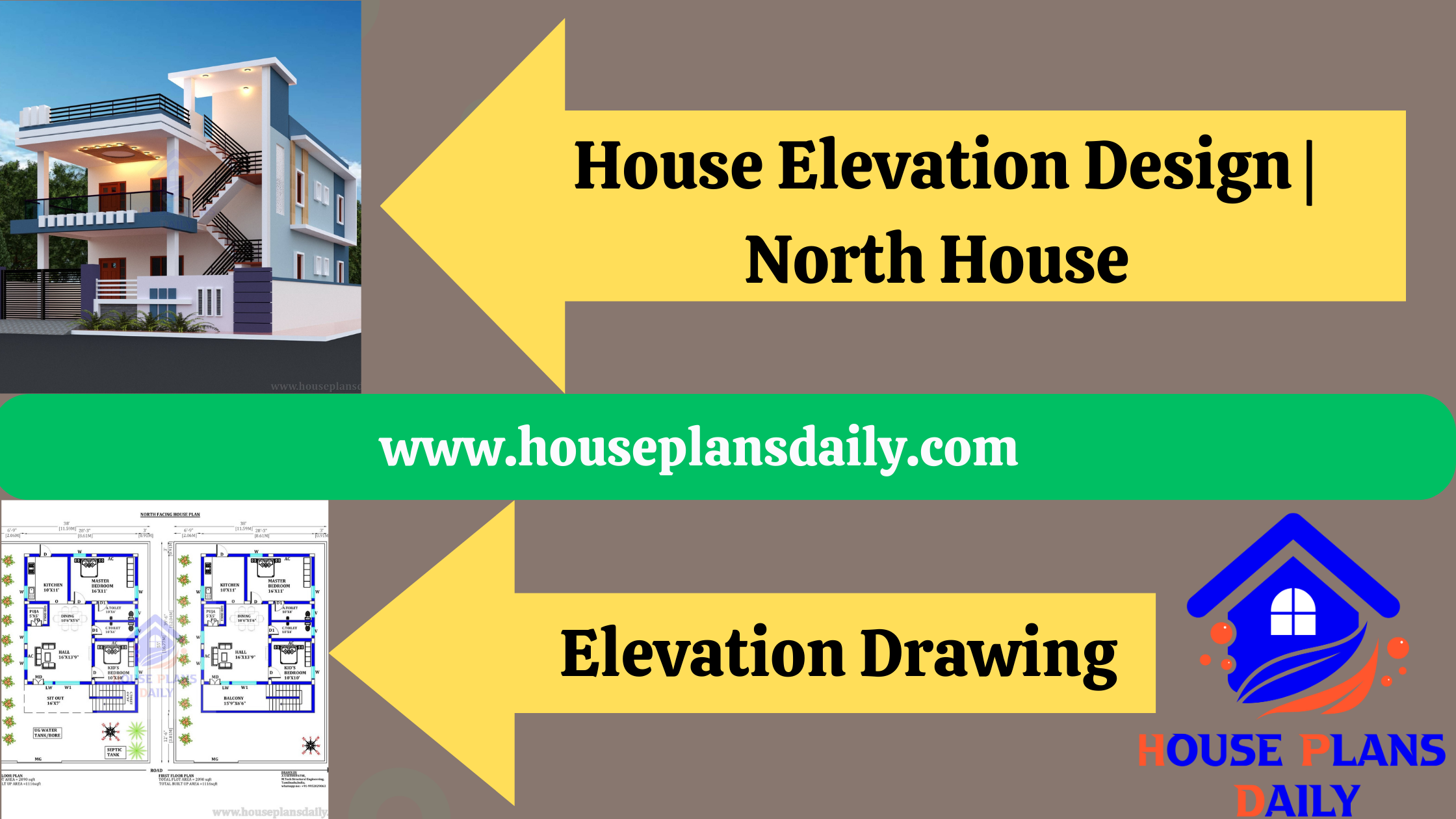 Elevation Drawing | House Elevation Design | North House