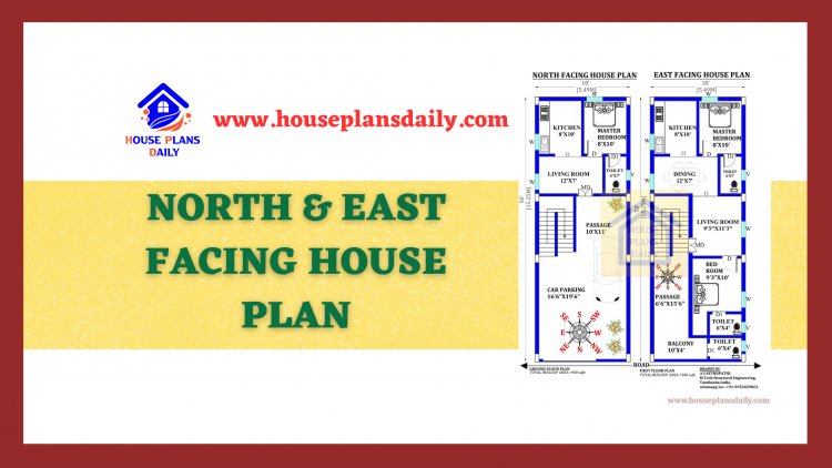 North and East Facing House Plan | 900 Sqft Floor Plan