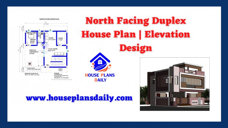 North Facing Duplex House Plan | Elevation Design