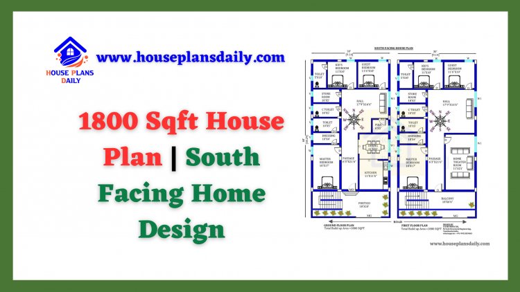 1800 Sqft House Plan | South Facing Home Design