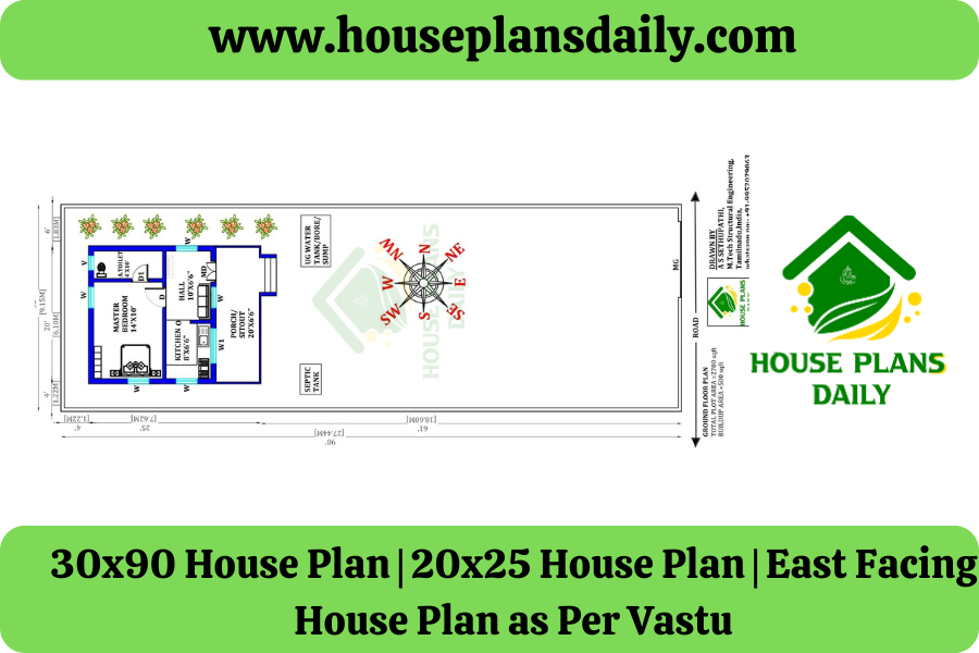 30x90 House Plan | 20x25 House Plan | East Facing House Plan as Per Vastu