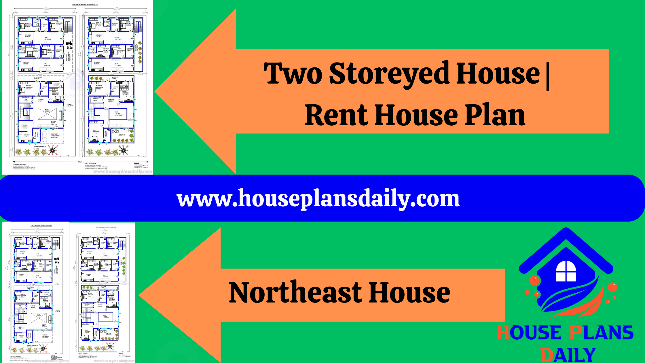 Two Storeyed House | Northeast House | Rent House Plan