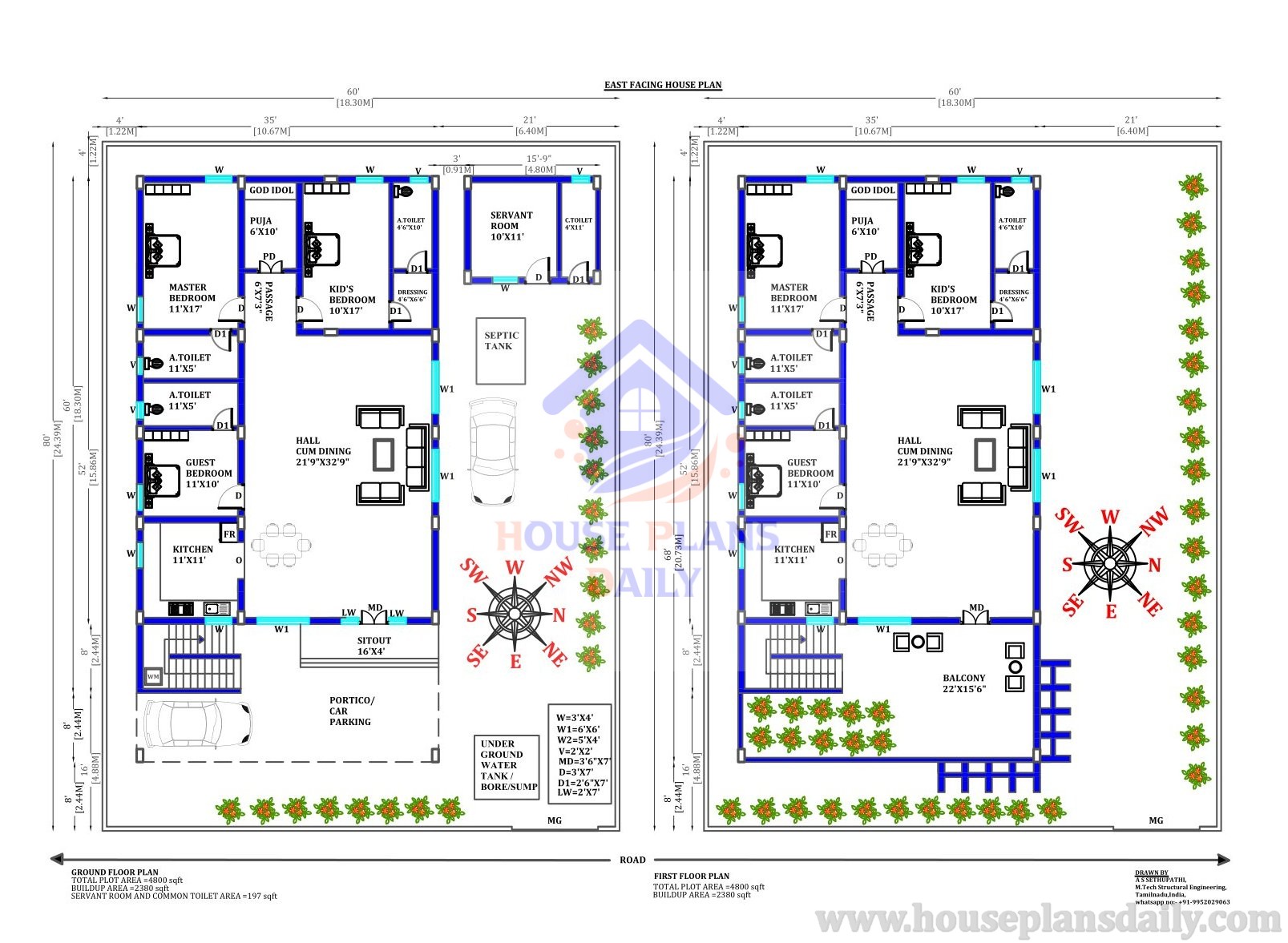 House Plan with 3 Bedrooms | Two Story House Plan