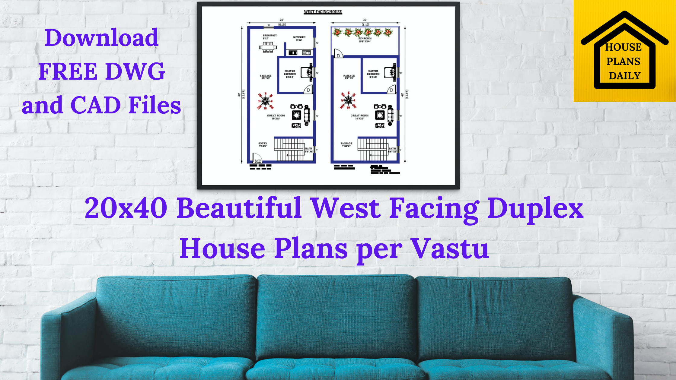 20x40 West Facing Duplex House Plans Per Vastu