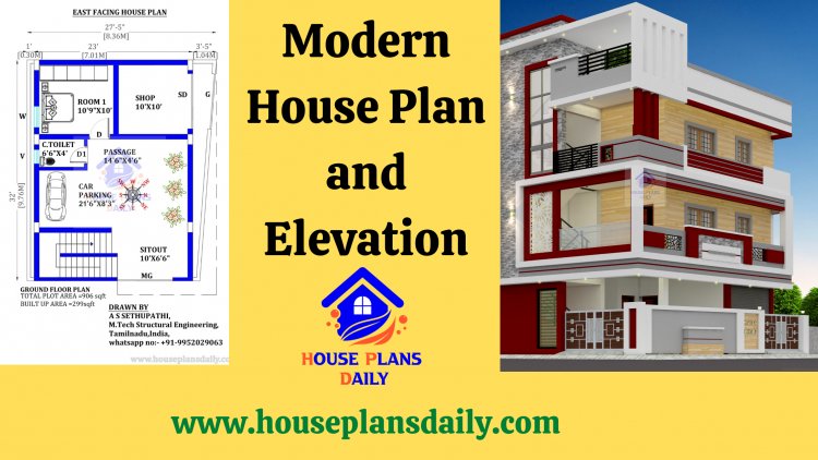 Modern House Plan and Elevation | House Design | Front Elevation Drawing