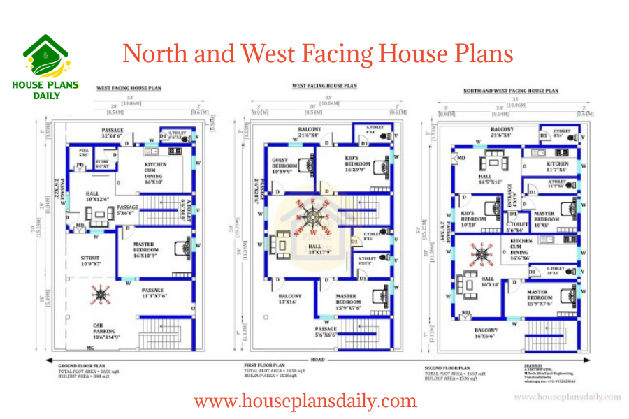 North and West Facing House Plans