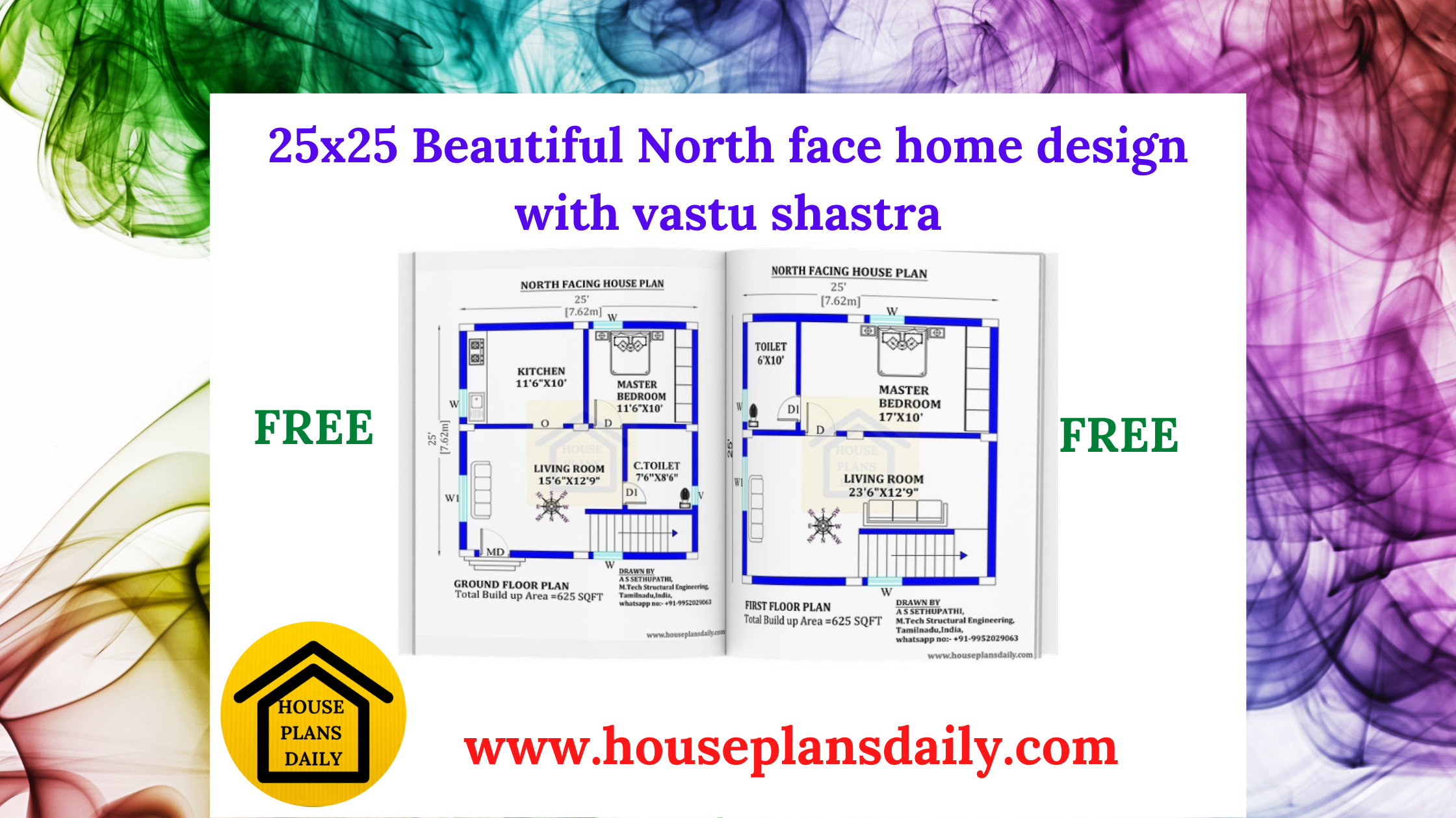 25x25 North Face Home Design with Vastu Shastra